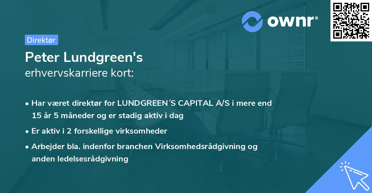 Peter Lundgreen's erhvervskarriere kort