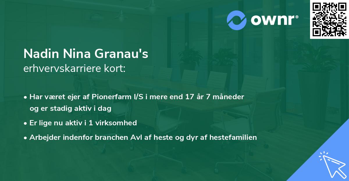 Nadin Nina Granau's erhvervskarriere kort