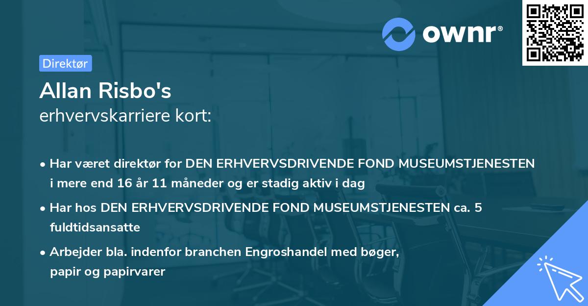 Allan Risbo's erhvervskarriere kort