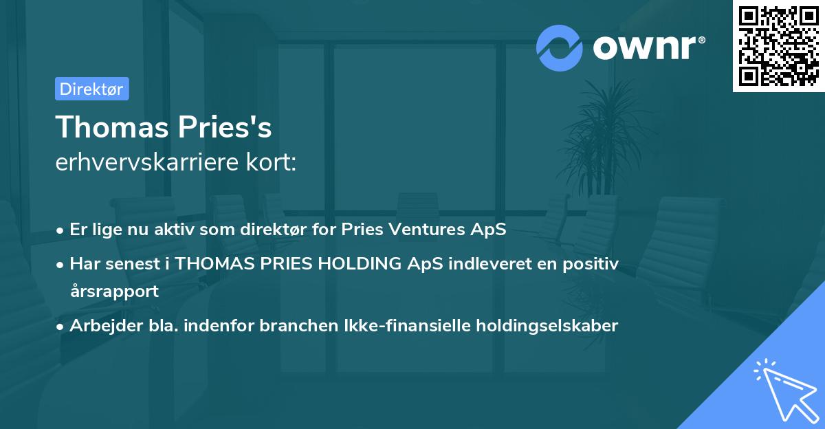 Thomas Pries's erhvervskarriere kort