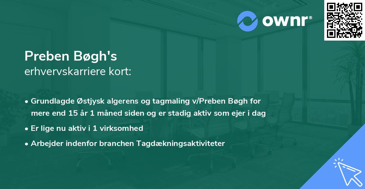 Preben Bøgh's erhvervskarriere kort