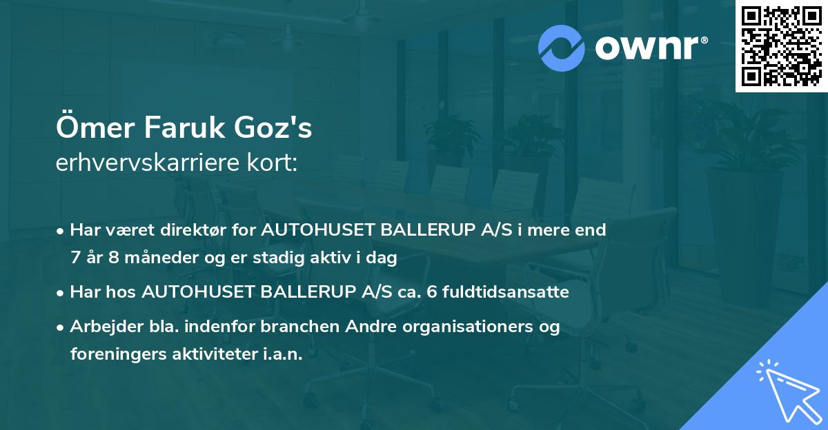 Ömer Faruk Goz's erhvervskarriere kort