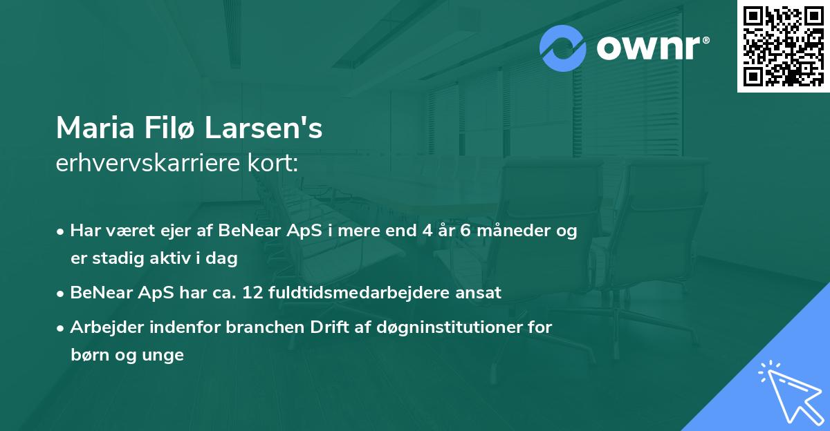 Maria Filø Larsen's erhvervskarriere kort