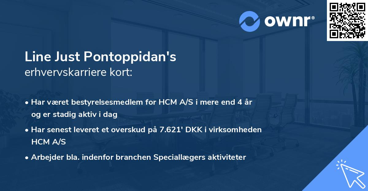 Line Just Pontoppidan's erhvervskarriere kort