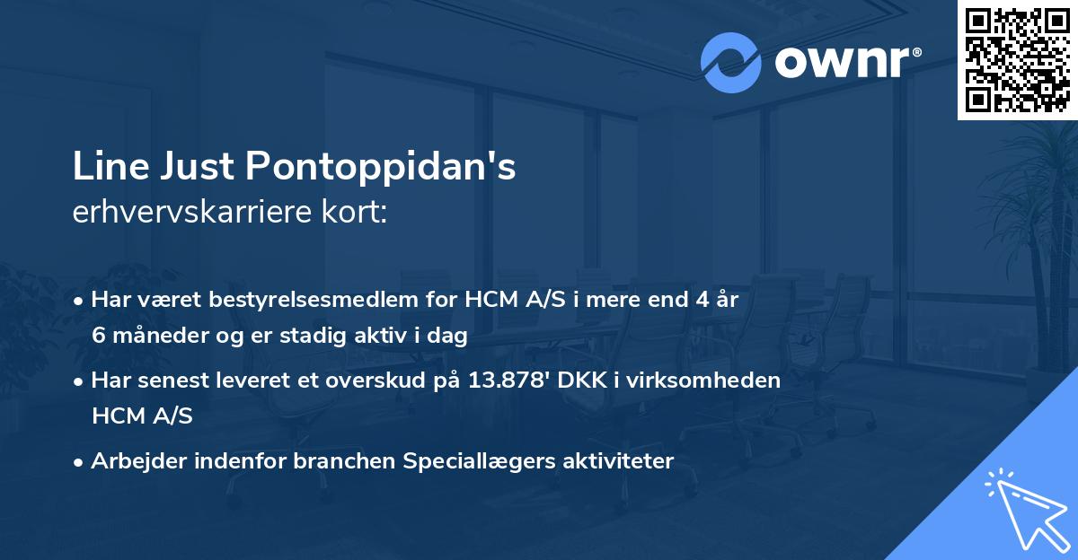 Line Just Pontoppidan's erhvervskarriere kort