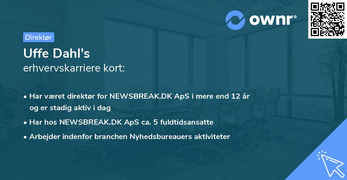 Uffe Dahl's erhvervskarriere kort