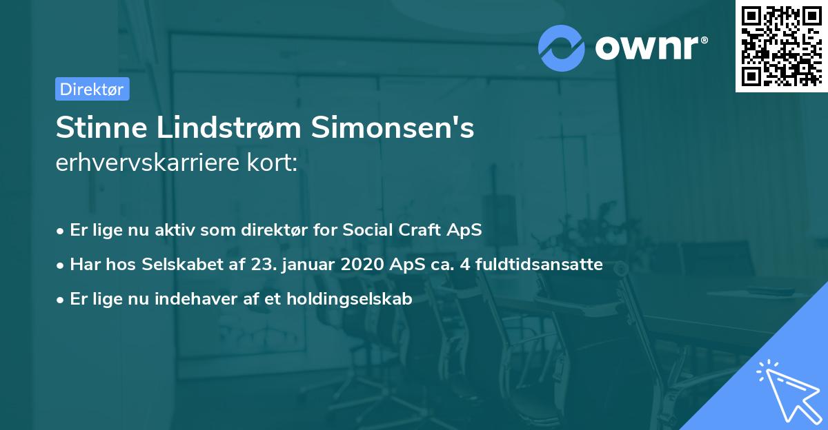 Stinne Lindstrøm Simonsen's erhvervskarriere kort