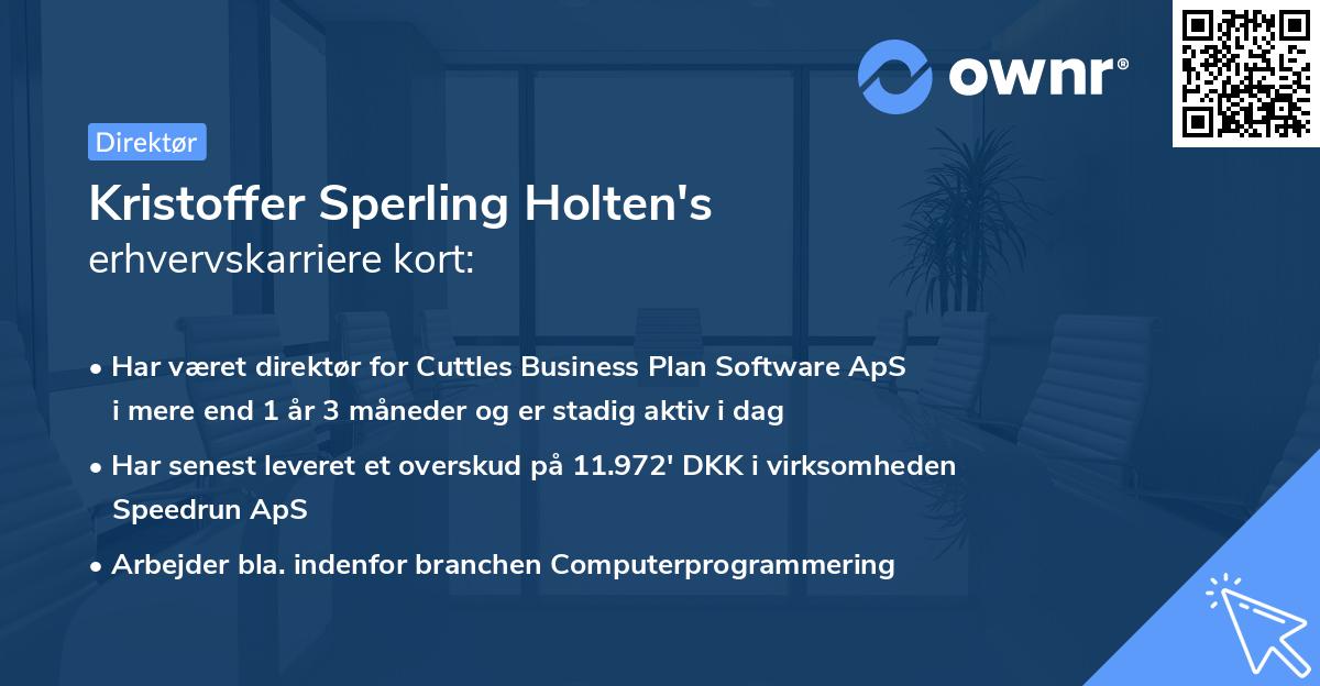 Kristoffer Sperling Holten's erhvervskarriere kort