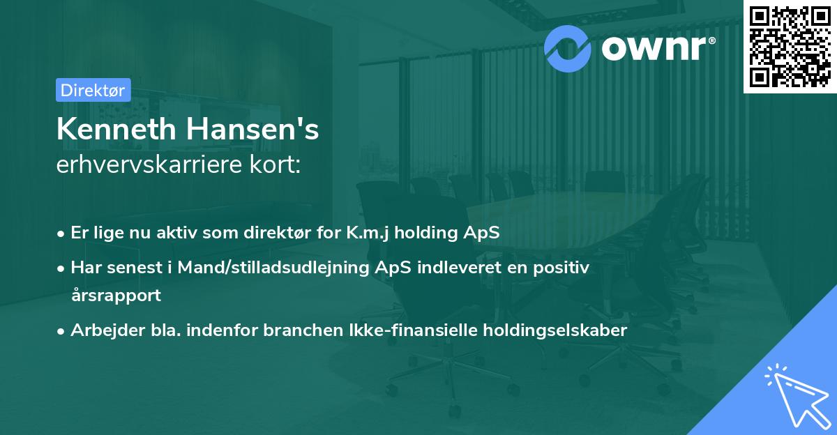 Kenneth Hansen's erhvervskarriere kort