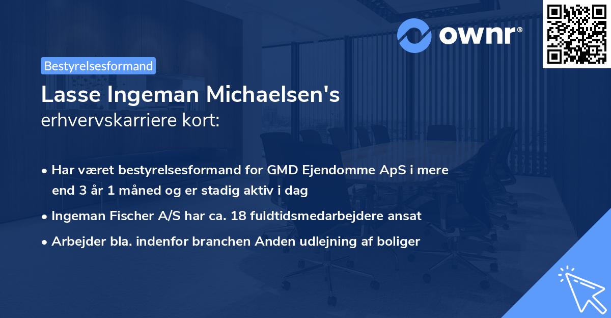 Lasse Ingeman Michaelsen's erhvervskarriere kort