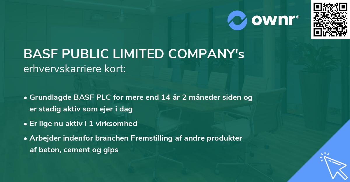 BASF PUBLIC LIMITED COMPANY's erhvervskarriere kort