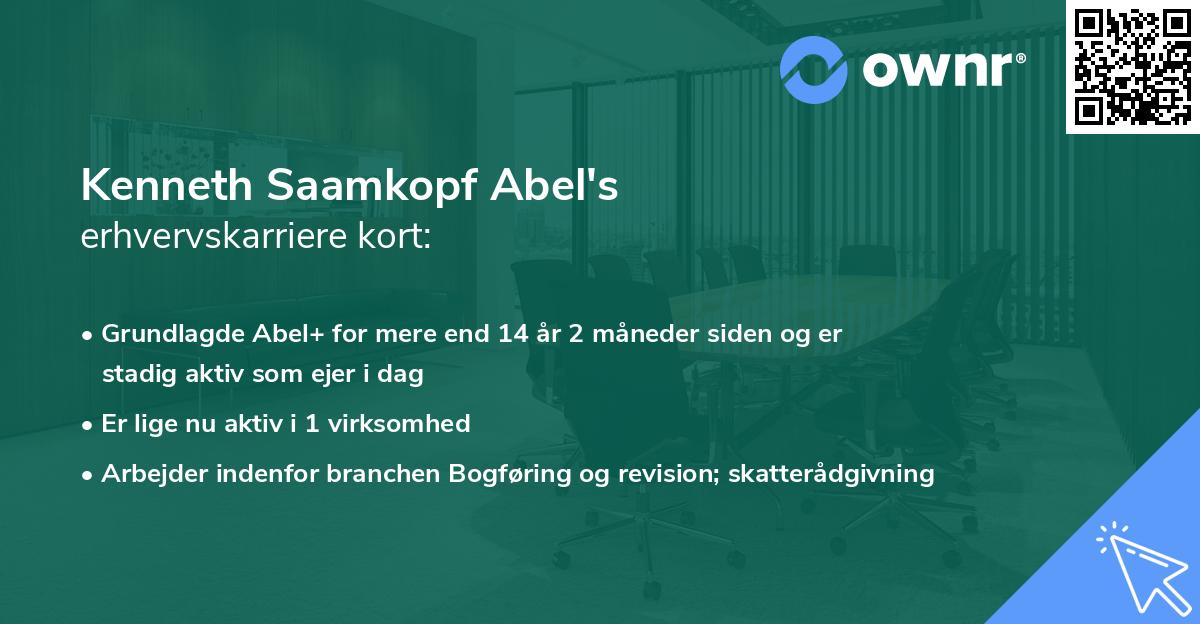 Kenneth Saamkopf Abel's erhvervskarriere kort