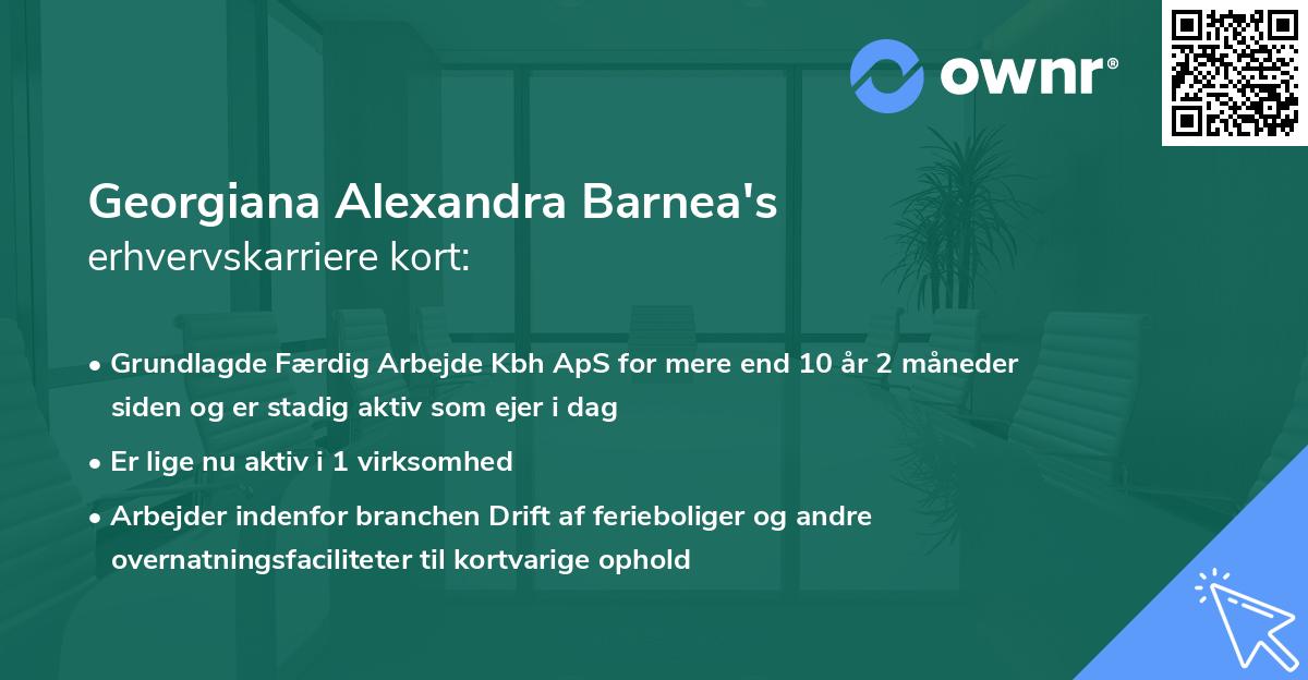 Georgiana Alexandra Barnea's erhvervskarriere kort