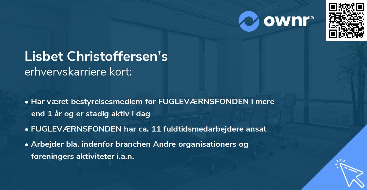 Lisbet Christoffersen's erhvervskarriere kort