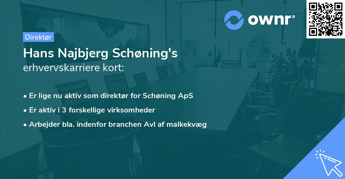 Hans Najbjerg Schøning's erhvervskarriere kort