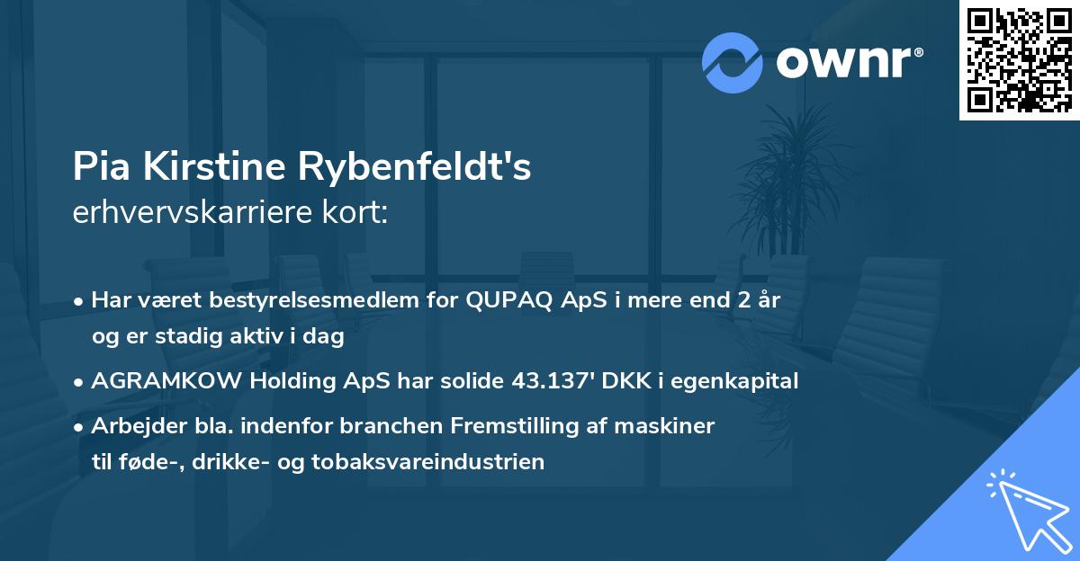 Pia Kirstine Rybenfeldt's erhvervskarriere kort