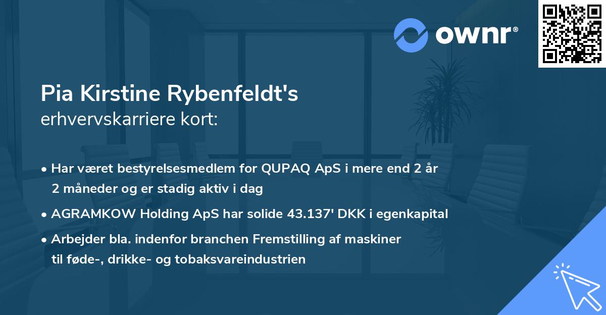 Pia Kirstine Rybenfeldt's erhvervskarriere kort