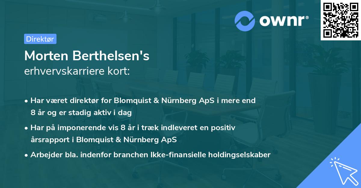 Morten Berthelsen's erhvervskarriere kort