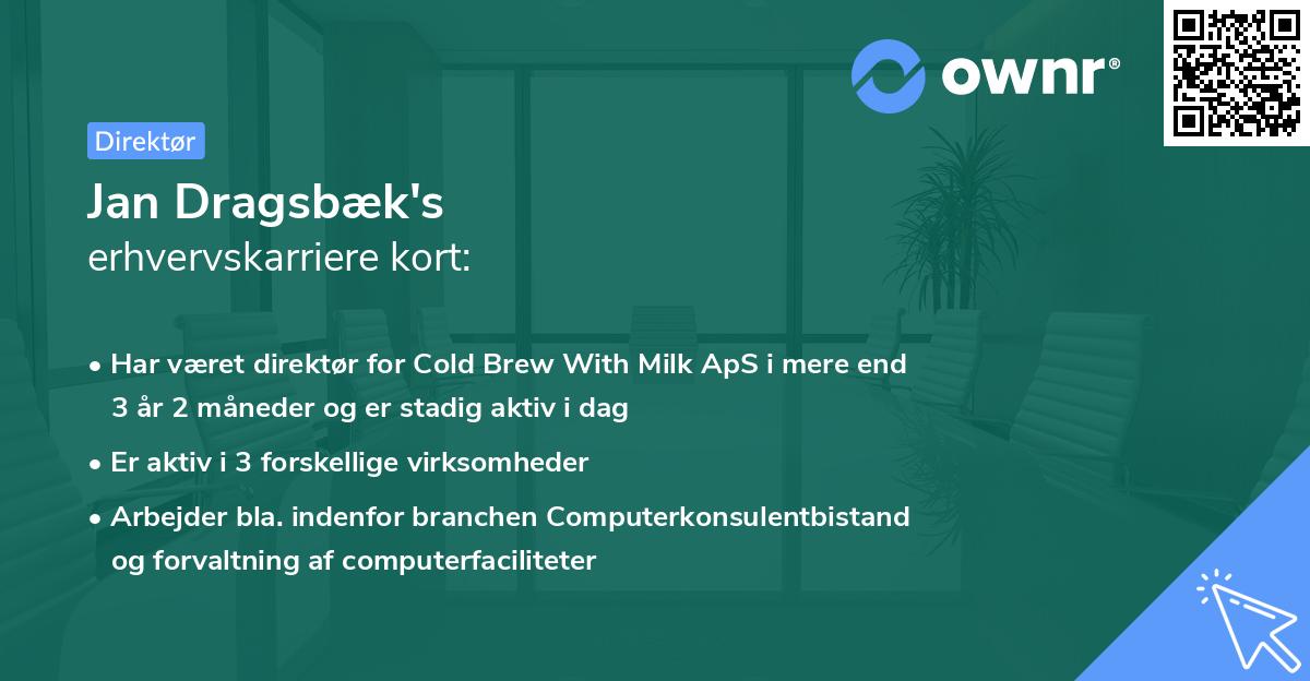 Jan Dragsbæk's erhvervskarriere kort