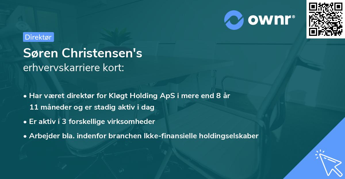 Søren Christensen's erhvervskarriere kort