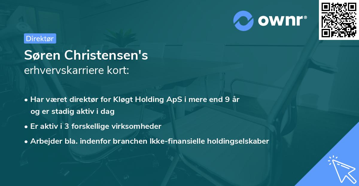 Søren Christensen's erhvervskarriere kort