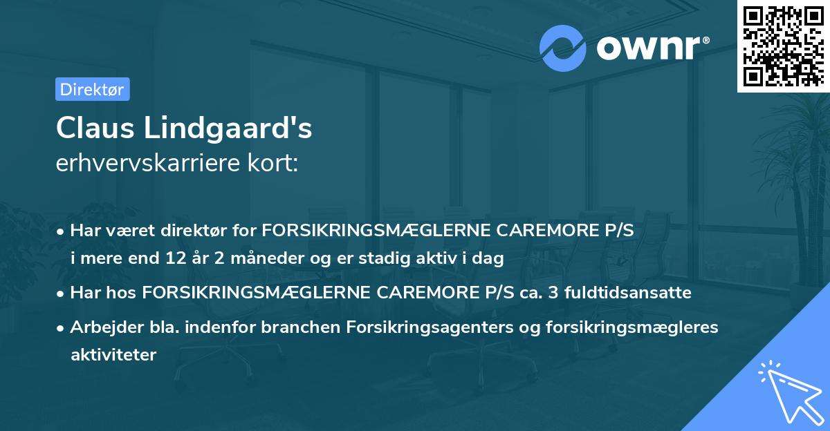 Claus Lindgaard's erhvervskarriere kort