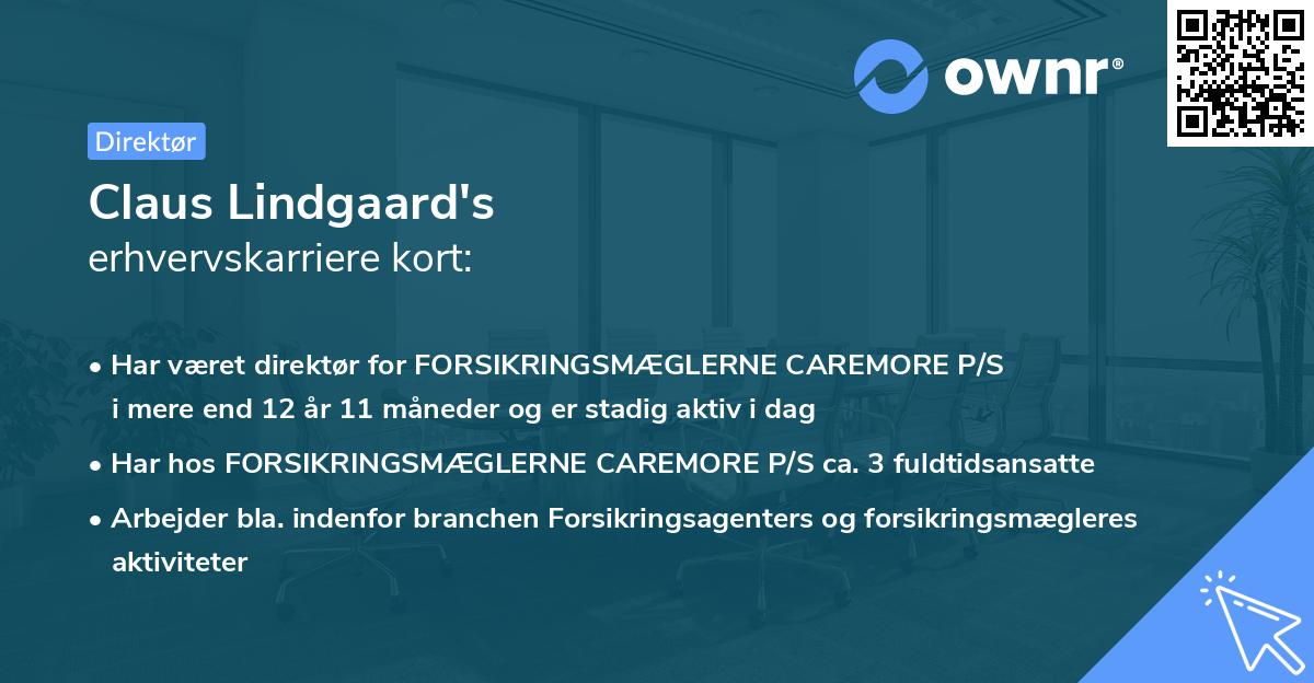 Claus Lindgaard's erhvervskarriere kort