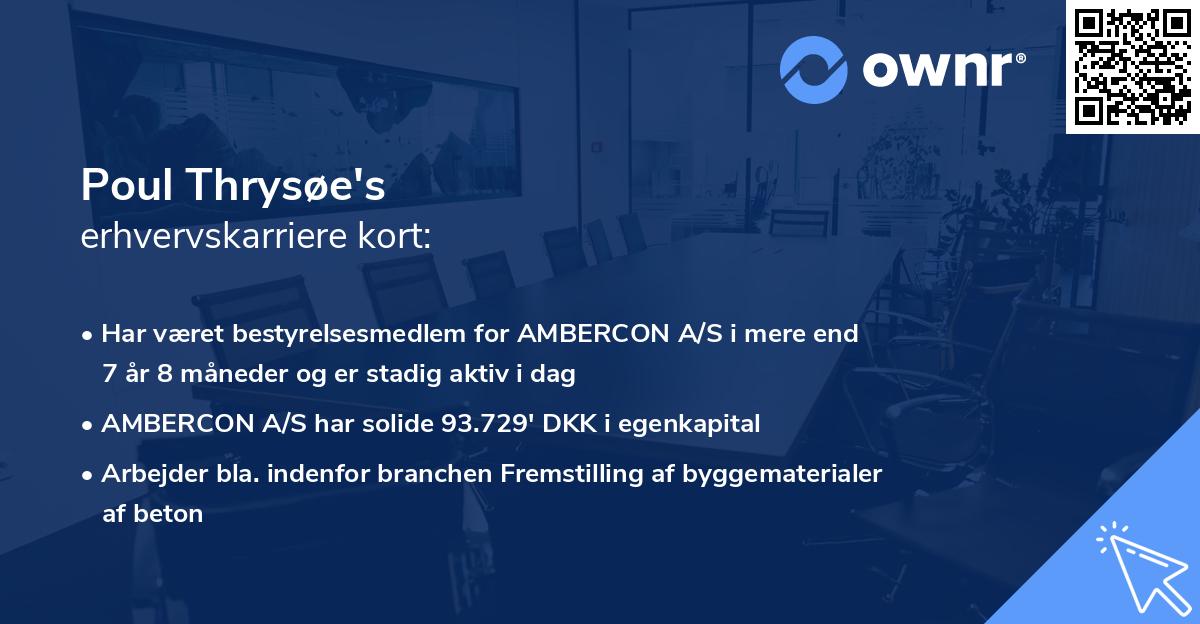 Poul Thrysøe's erhvervskarriere kort