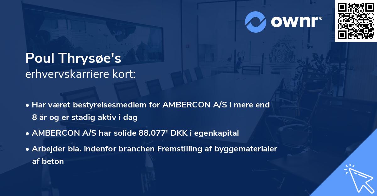 Poul Thrysøe's erhvervskarriere kort