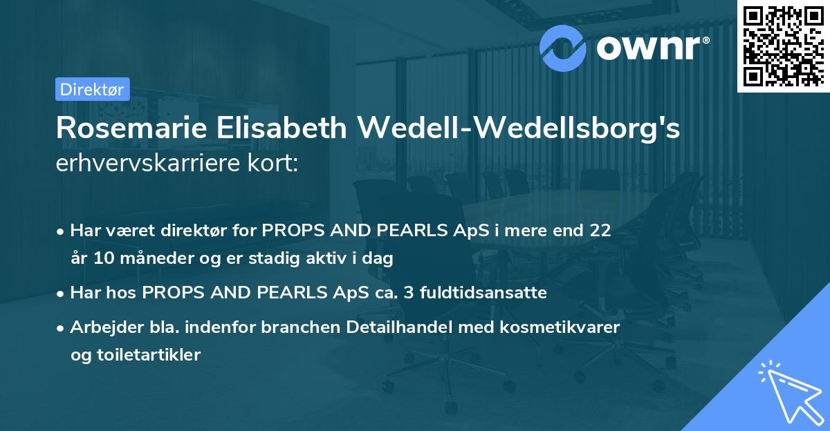 Rosemarie Elisabeth Wedell-Wedellsborg's erhvervskarriere kort