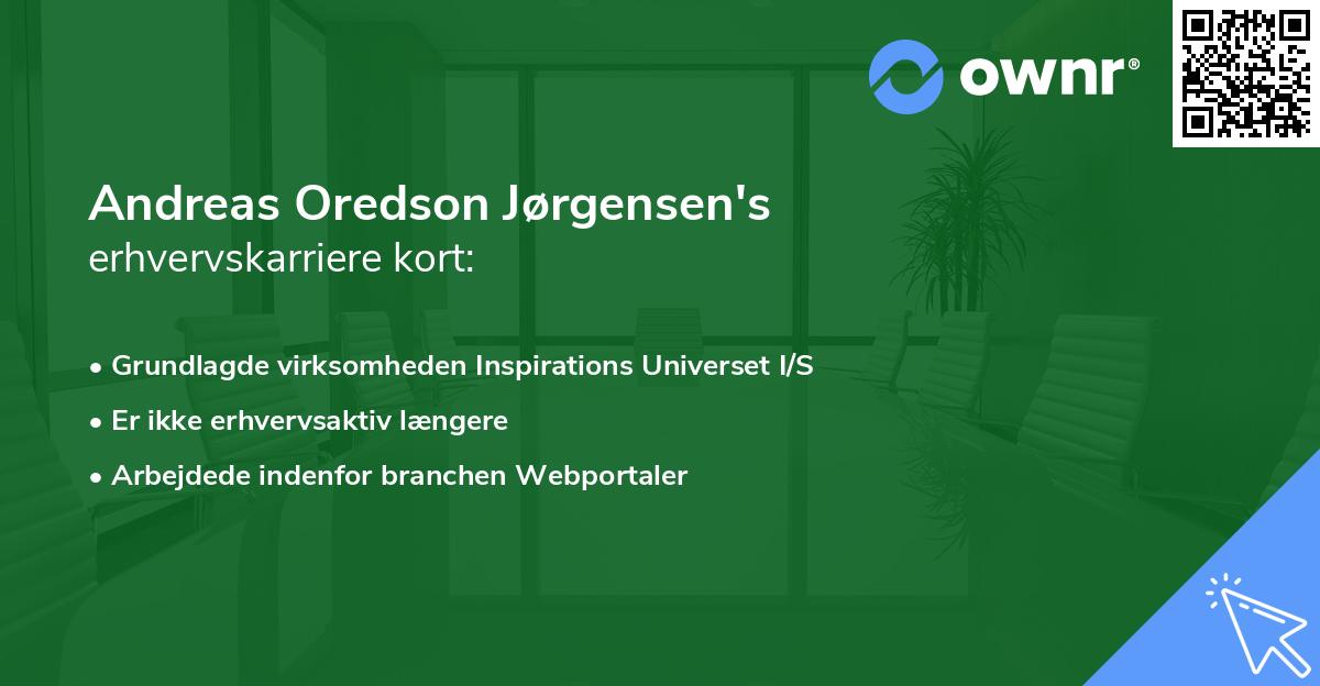 Andreas Oredson Jørgensen's erhvervskarriere kort
