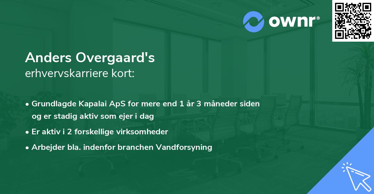 Anders Overgaard's erhvervskarriere kort