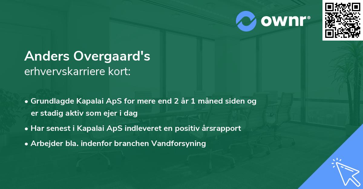 Anders Overgaard's erhvervskarriere kort