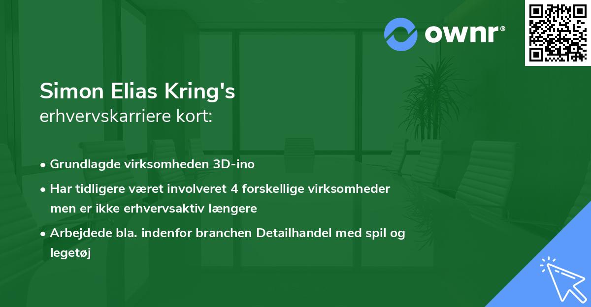 Simon Elias Kring's erhvervskarriere kort