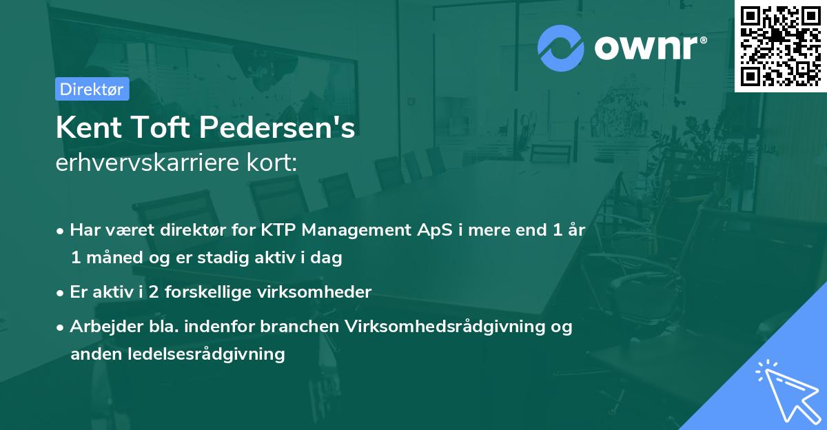 Kent Toft Pedersen's erhvervskarriere kort