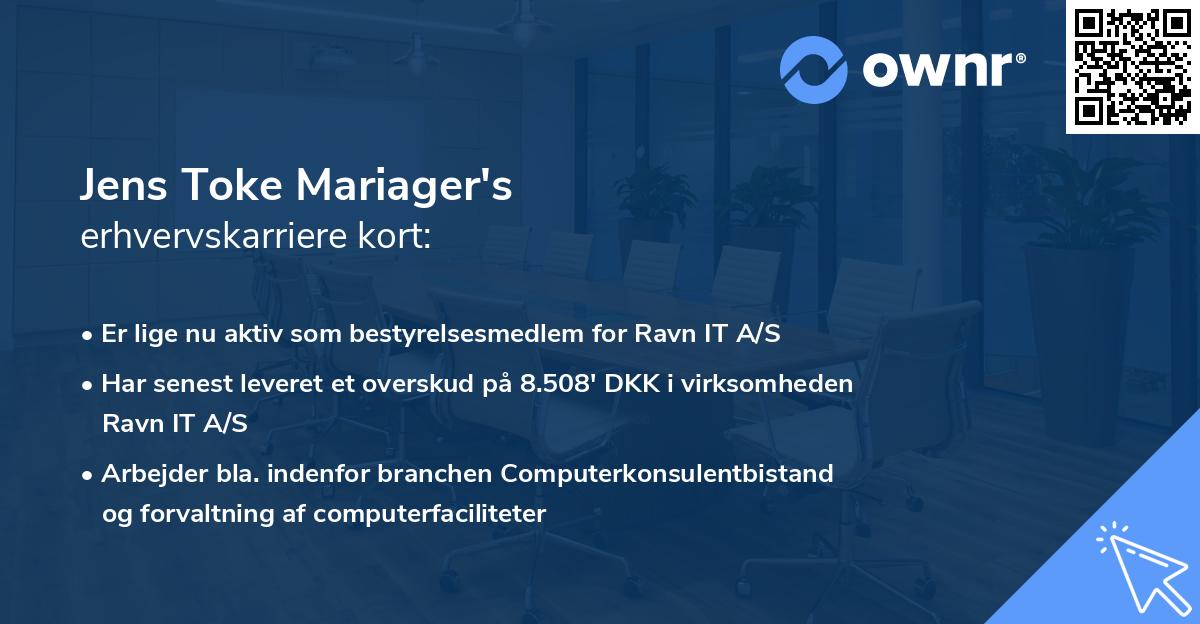 Jens Toke Mariager's erhvervskarriere kort