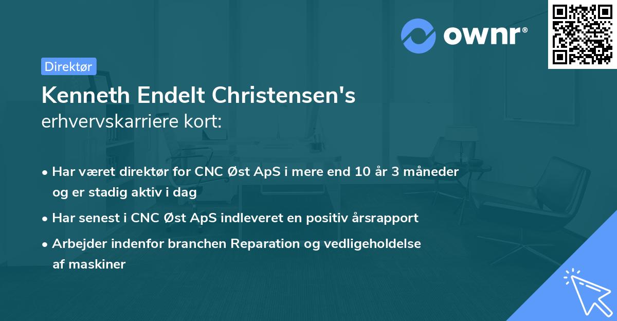 Kenneth Endelt Christensen's erhvervskarriere kort