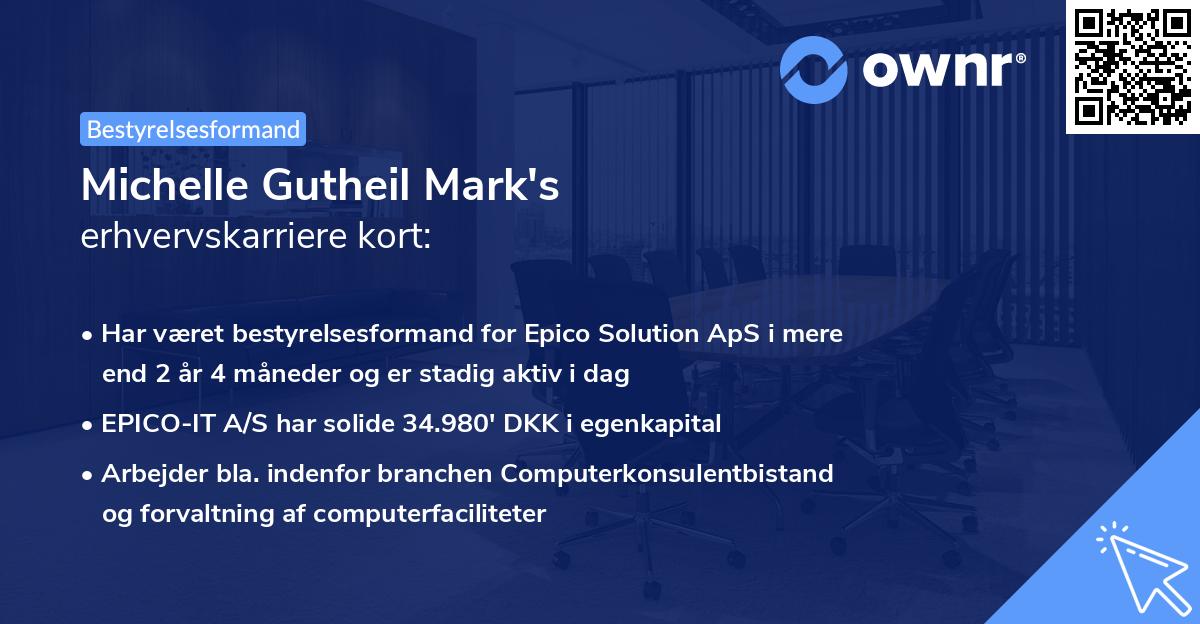 Michelle Gutheil Mark's erhvervskarriere kort