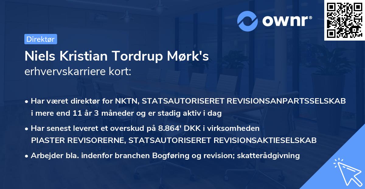 Niels Kristian Tordrup Mørk's erhvervskarriere kort