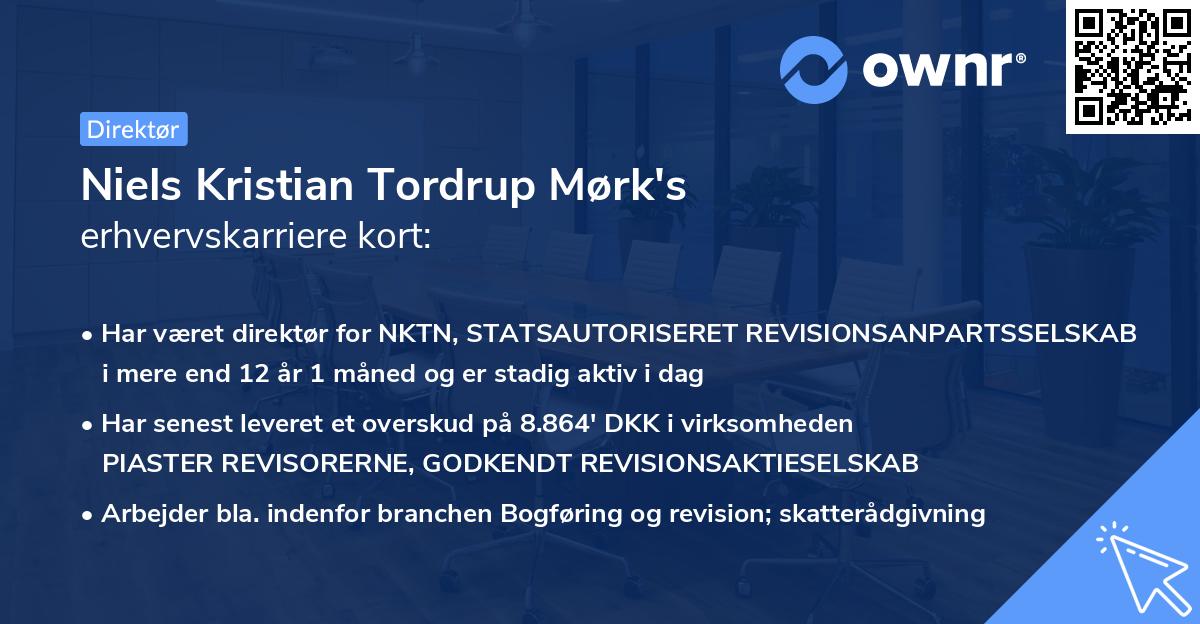 Niels Kristian Tordrup Mørk's erhvervskarriere kort