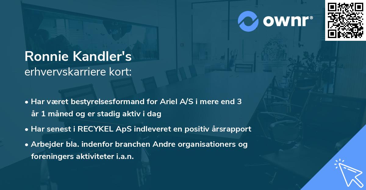 Ronnie Kandler's erhvervskarriere kort