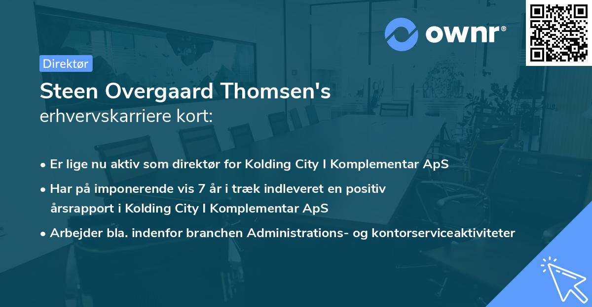 Steen Overgaard Thomsen's erhvervskarriere kort