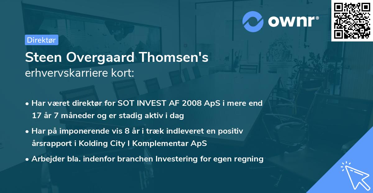 Steen Overgaard Thomsen's erhvervskarriere kort