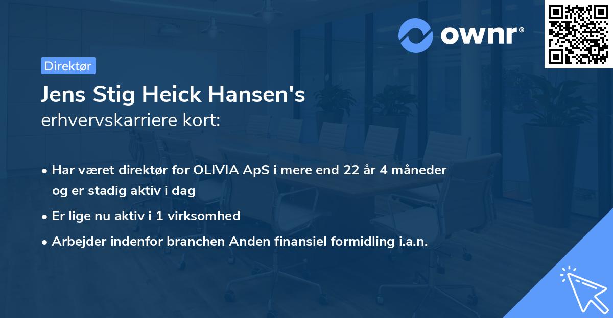 Jens Stig Heick Hansen's erhvervskarriere kort