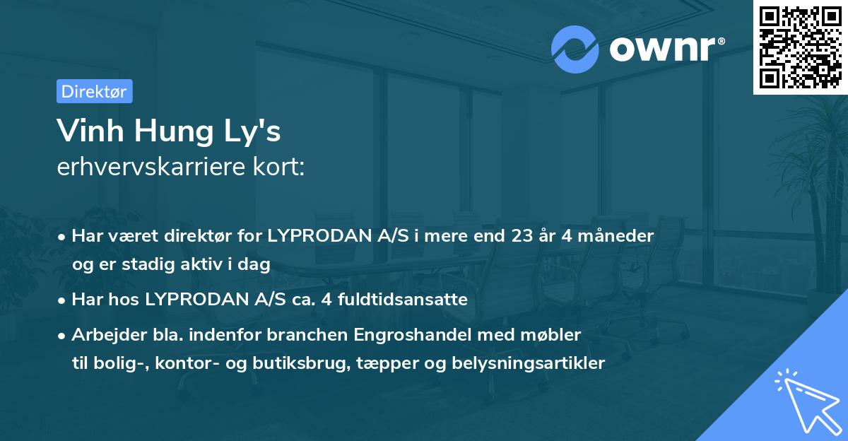 Vinh Hung Ly's erhvervskarriere kort