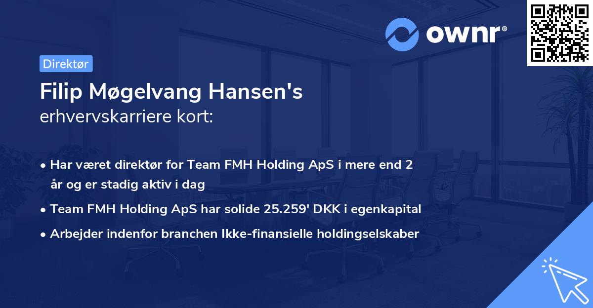 Filip Møgelvang Hansen's erhvervskarriere kort