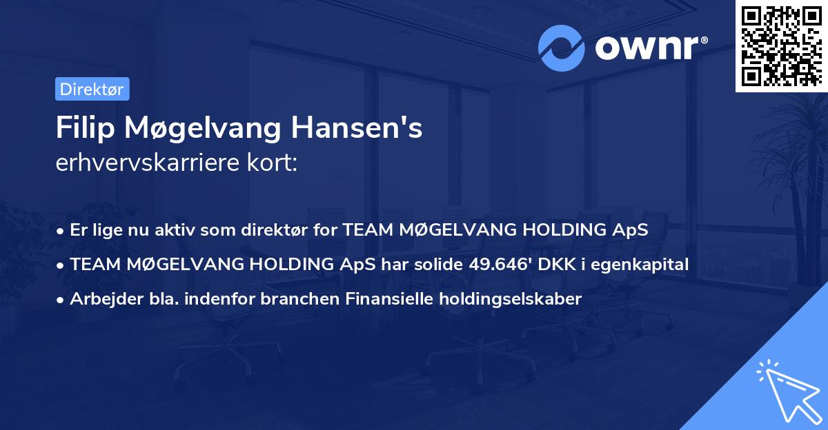 Filip Møgelvang Hansen's erhvervskarriere kort