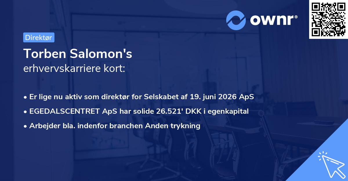 Torben Salomon's erhvervskarriere kort