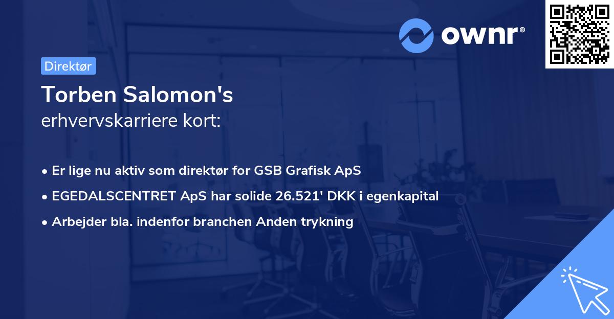 Torben Salomon's erhvervskarriere kort