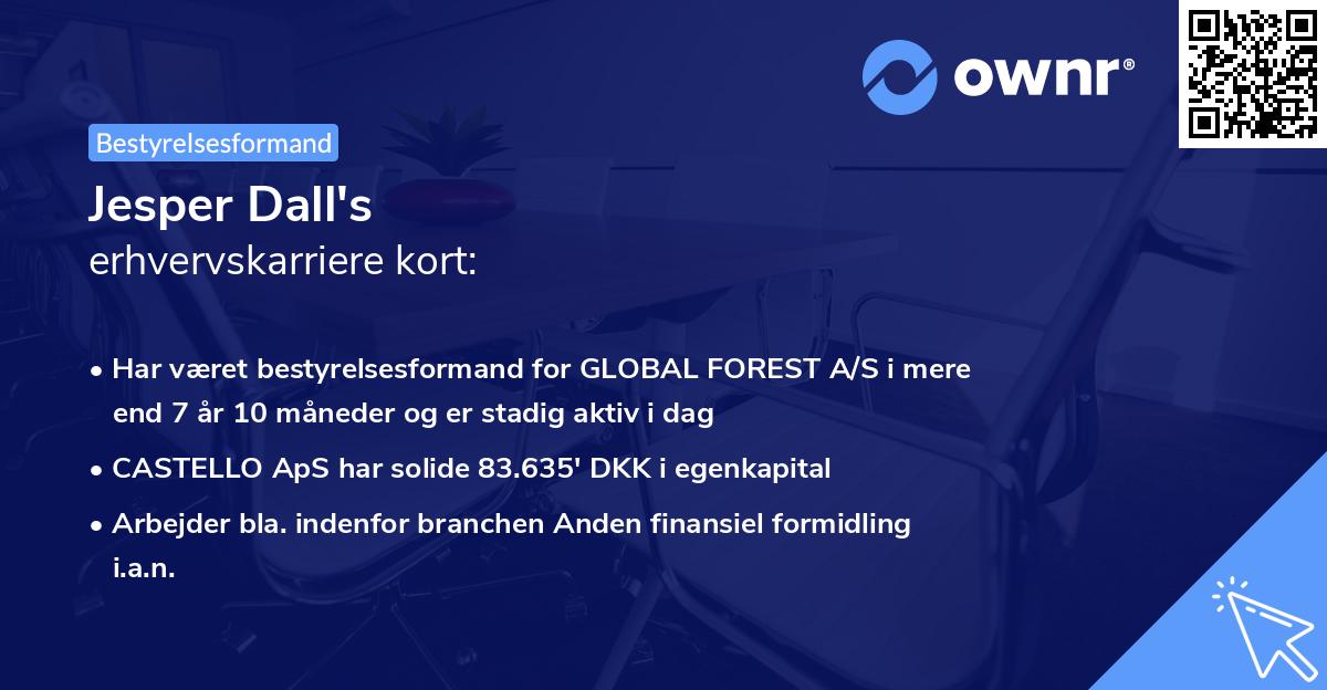 Jesper Dall's erhvervskarriere kort